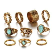 Load image into Gallery viewer, 10 Piece Golden Ring Set
